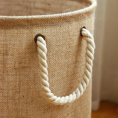 Foldable Laundry Basket Cotton Linen Clothes