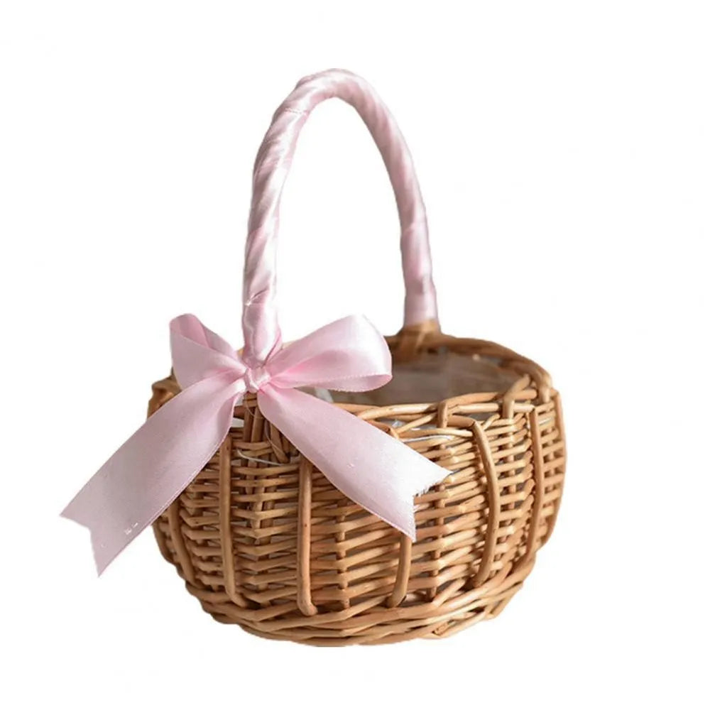 Flower Rattan Hand Woven Storage Basket