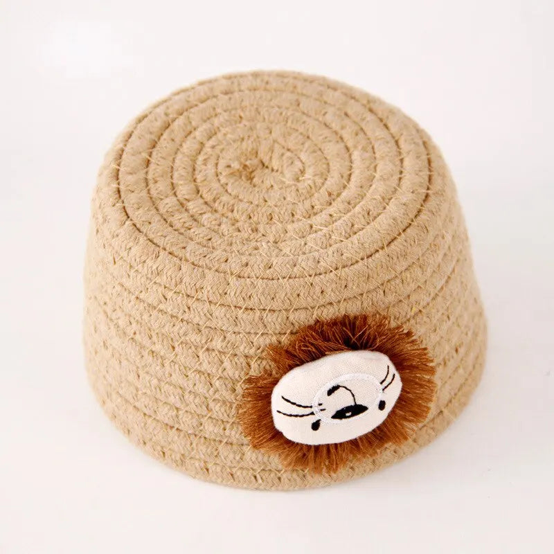 Cartoon Animals Hand Woven Cotton Rope Storage Basket