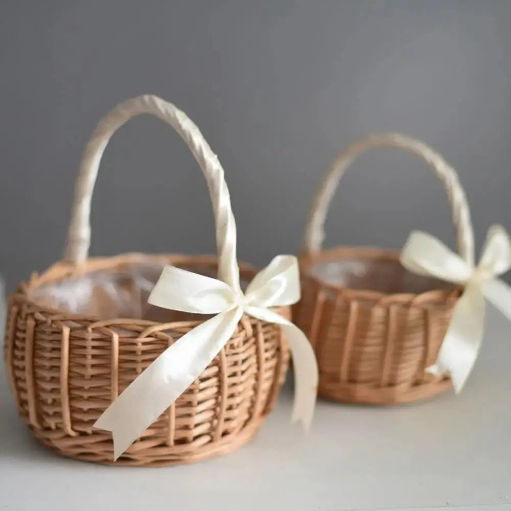 Flower Rattan Hand Woven Storage Basket