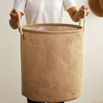 Foldable Laundry Basket Cotton Linen Clothes