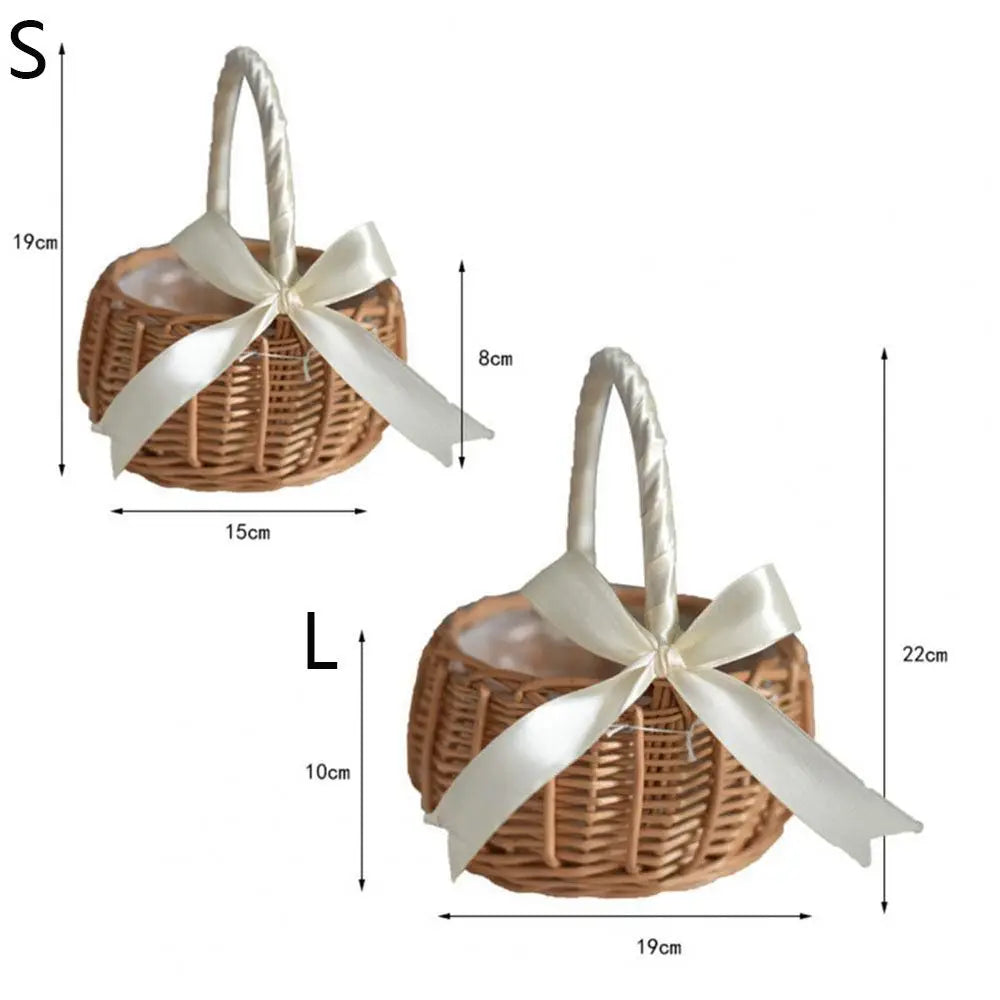 Flower Rattan Hand Woven Storage Basket