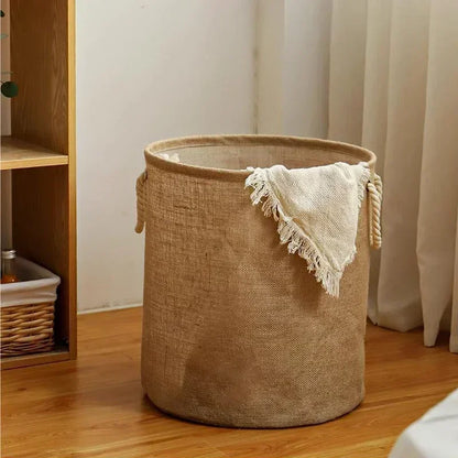 Foldable Laundry Basket Cotton Linen Clothes